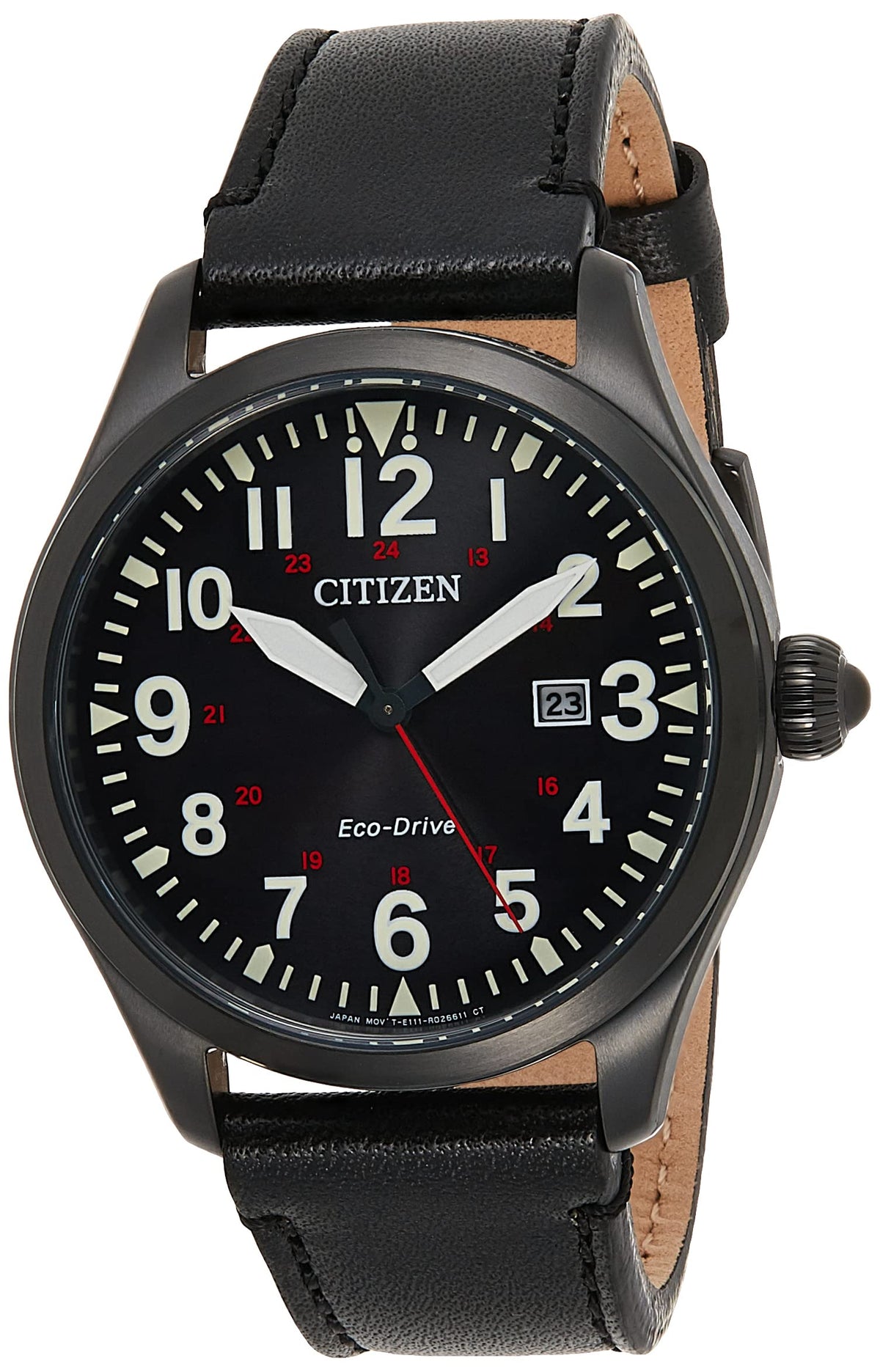 Citizen Mens Solar Powered Watch, Analog Display And Leather Strap - BM6835-23E