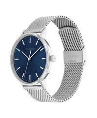 Calvin Klein MODERN MESH Men's Watch, Analog - Silver / Blue