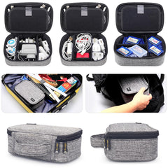 Sisma Travel Cords Organizer Universal Small Electronic Accessories Carrying Bag for Cables Adapter USB Sticks Leads Memory Cards, Gray
