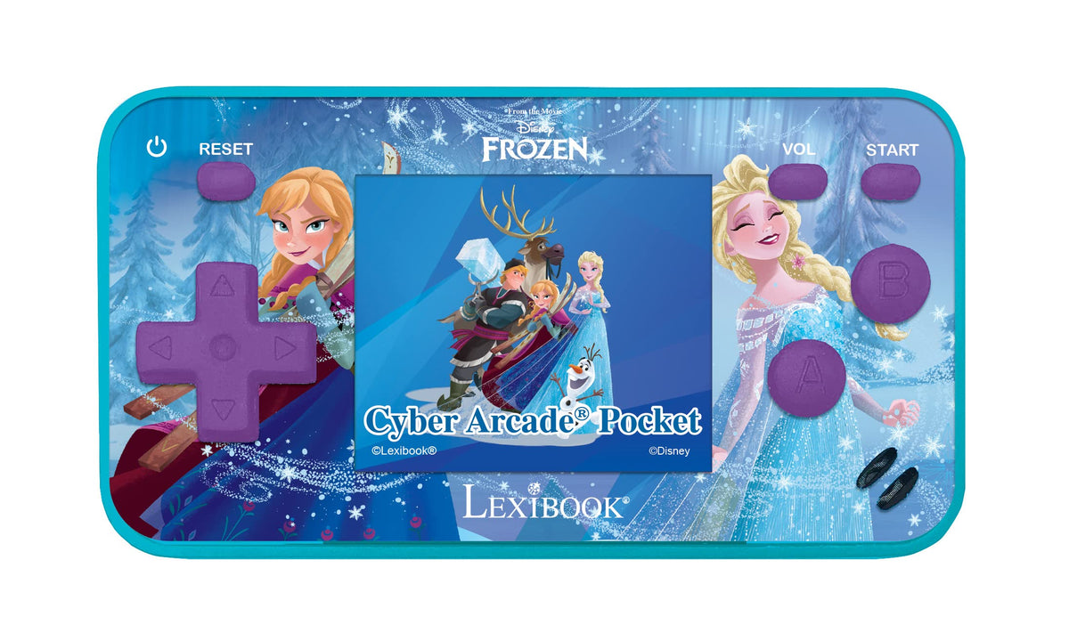 Lexibook Frozen Arcade Pocket Portable Gaming Console, 150 Games, LCD, Battery Operated, Purple / Blue