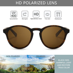 SUNGAIT Women's Classic Vintage Round Polarized Sunglasses Retro Style UV400 SGT166