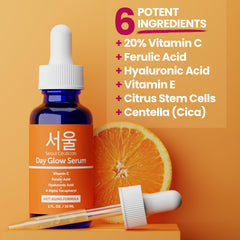Seoul Ceuticals Korean Skin Care - 20% Vitamin C Hyaluronic Acid Serum + CE Ferulic Acid Provides Potent Anti Aging, Anti Wrinkle Korean Beauty 1oz