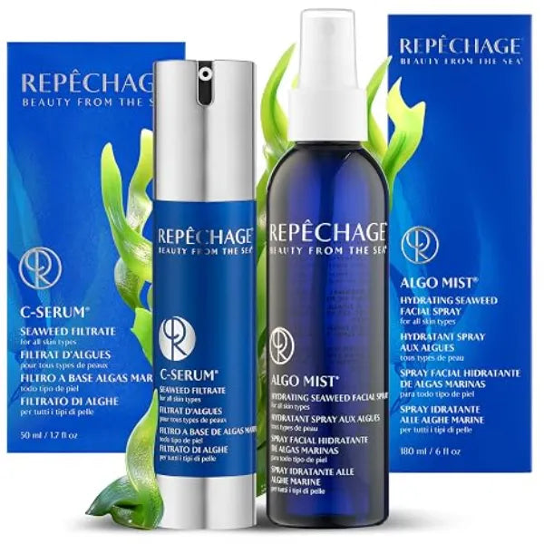 Repechage C Serum & Algo Mist Hydrating Facial Spray Seaweed Based Face Serum & Hydrating Facial Spray With Vitamins, Aloe & Botanicals For Soft, Smooth Skin