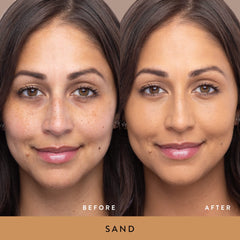 LAURA GELLER NEW YORK Double Take Liquid Foundation | Medium to Full Coverage, Natural Matte Finish, Sand