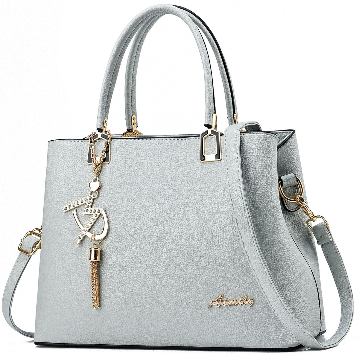 Womens Purses and Handbags Shoulder Bags Ladies Designer Top Handle Satchel Tote Bag - Liz Light Gray