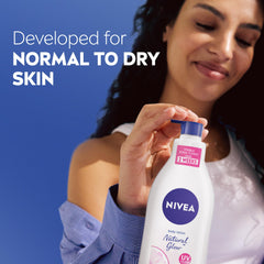 NIVEA Body Lotion for Normal to Dry Skin, Natural Glow, with Vitamin C and UV Filter, Moisturizes and Evens Skin Tone, 400ml