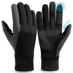 OZERO Winter Cycling Gloves for Men Women: Waterproof Windproof Anti-Slip Touchscreen Thermal Sports Gloves for Driving Hiking Bike Cycling Running - Black-grey