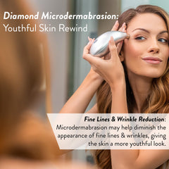 Microderm GLO Diamond Microdermabrasion Machine and Suction Tool - Clinical Micro Dermabrasion Kit for Tone Firm Skin, Advanced Home Facial Treatment System & Exfoliator For Bright Clear Skin