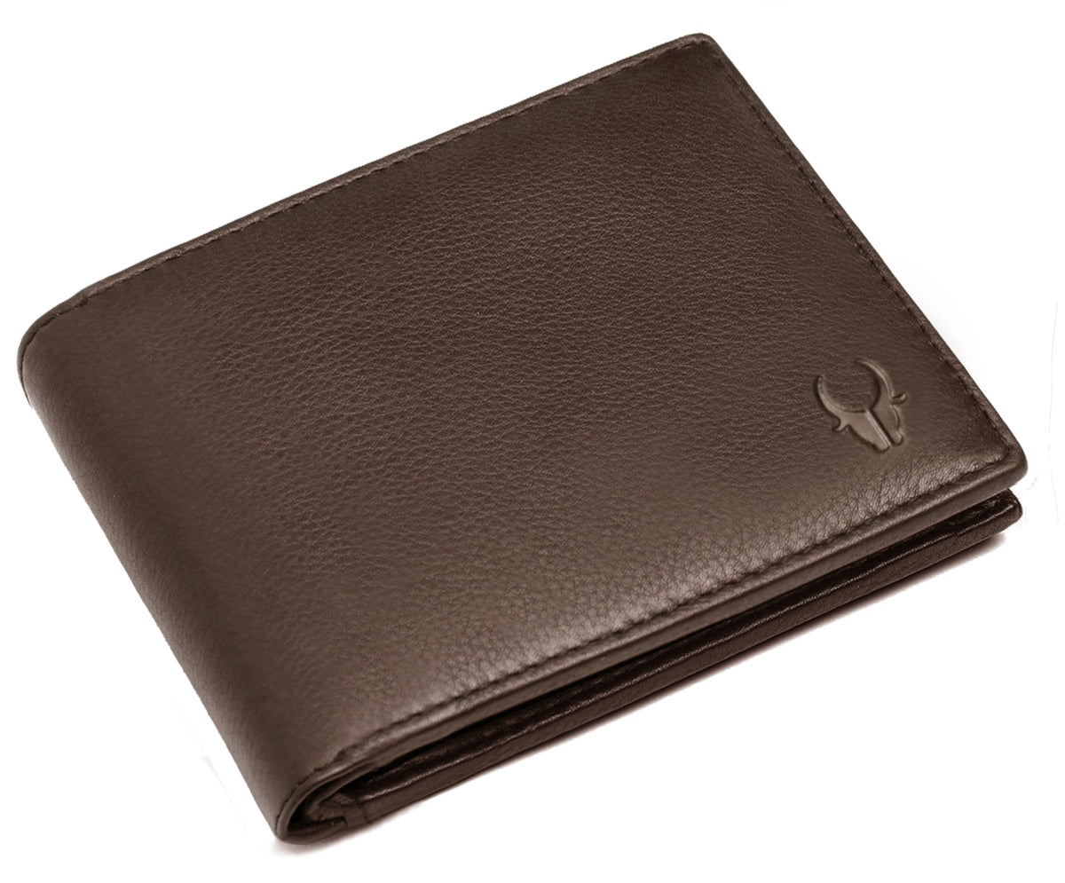 WildHorn® RFID Protected Genuine Leather Wallet for Men's - Brown-WH2083
