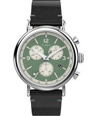 Timex Waterbury Standard Men's Chronograph Watch with Leather Strap - Green