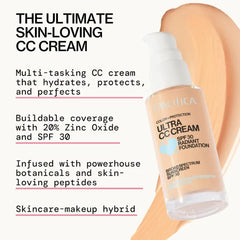 Pacifica Ultra CC Cream Radiant Foundation SPF 17 (Natural Medium) – Medium-Coverage Tinted Moisturizer + Mineral Sunscreen, Dewy Finish, 1 fl oz