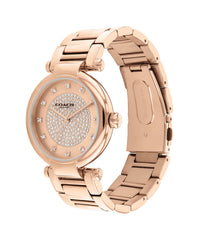 COACH WOMEN'S CARNATION GOLD DIAL IONIC PLATED ROSE GOLD STEEL BRACELET WATCH - 14504254