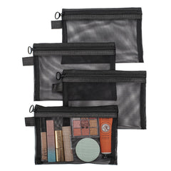 Muyaps 4Pcs Mesh Makeup Bags Mesh Zipper Pouch, Cosmetic Small
