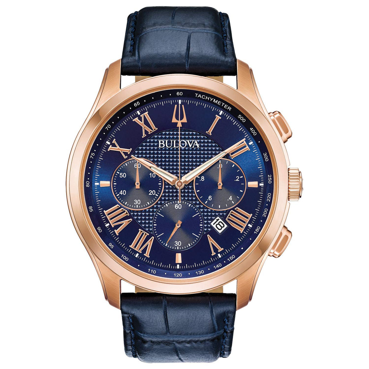 Bulova Men's Wilton - 97B169 - Blue Strap/ Rose Gold
