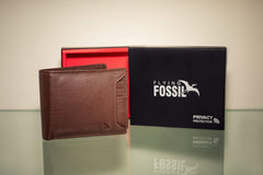 Flying Fossil Genuine Leather Hand-Crafted Wallet For Men, Brown, FFW00002