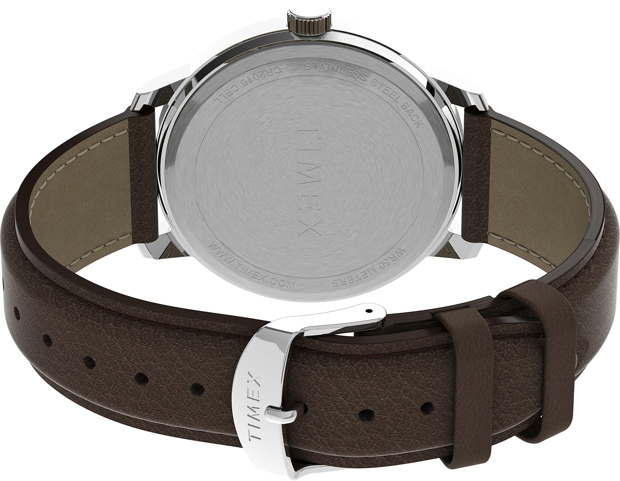 Timex Easy Reader Men's 43mm Leather Strap Watch-Brown