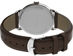 Timex Easy Reader Men's 43mm Leather Strap Watch-Brown