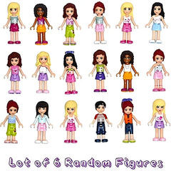 LEGO Friends Girl Female Male Minifigures - Lot of 6 Random Figures (No Duplicates)