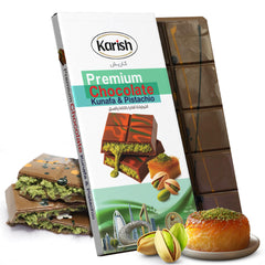 Karish Viral Kunafa Dubai Chocolate Dubai Choco kunafe With Creamy Pistachio filling Freshly Made With Real Chocolate 42%, Fresh Kunafa (190 gram) (Full Size, Pistachio)
