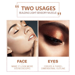 NALACAL Highlighter Makeup Palette, 8 Shades Lasting Shimmer Glow Blush Powder Contour Palette, Facial Bronzers Illuminator Baked Contour Shadow Palette - Waterproof Cruelty Free (Light)