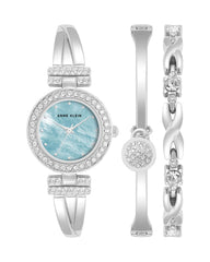 Anne Klein Women's Premium Crystal Accented Bangle Watch and Bracelet Set