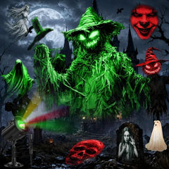 HoneyFair 12 in 1 Halloween Projector Lights Outdoor with 3D Dynamic Breathing Effect