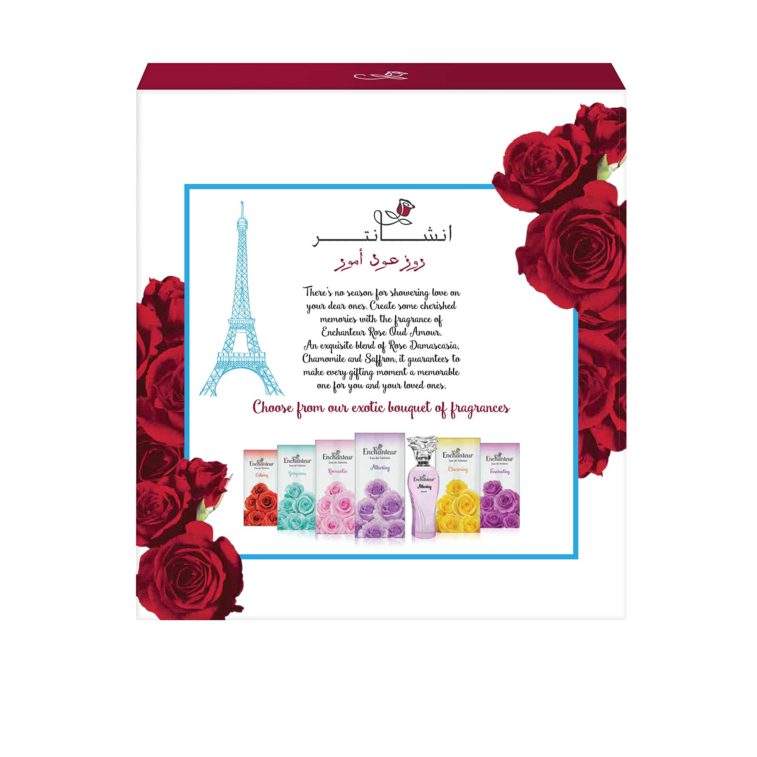 Enchanteur EDT& Perfumed Deodorant Giftpack- Rose Oud Amour, Gift Of Love, 175 ml