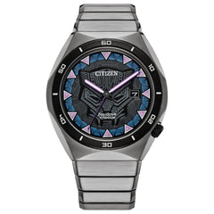 Citizen Men's Eco-Drive Marvel Black Panther Watch in Super Titanium, Black Panther Art Multi-Color Dial (Model: AW1668-50W)