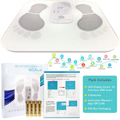 ELECDON Smart Electronic Weight Scale, Bluetooth Bathroom Body Fat Scale with Digital Measurements, BMI Analysis, Bathroom Accessory Set