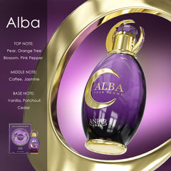 ANFAR 1950 ALBA Pour Femme Extrait de Parfum, 100ml, Pear, Orange Blossom, Pink Pepper, Coffee, Jasmine,FOR WOMEN