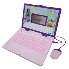 Lexibook, Disney Wish, Educational and Bilingual Laptop in English/French, Toy for children with 124 activities to learn, play games and music, Purple