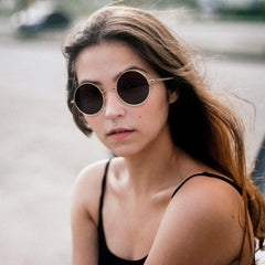 KANASTAL Hippie Round Polarized Sunglasses for Women Men, Small Circle Sun Glasses Classic Vintage Retro Shades Metal Frame UV400 Protection