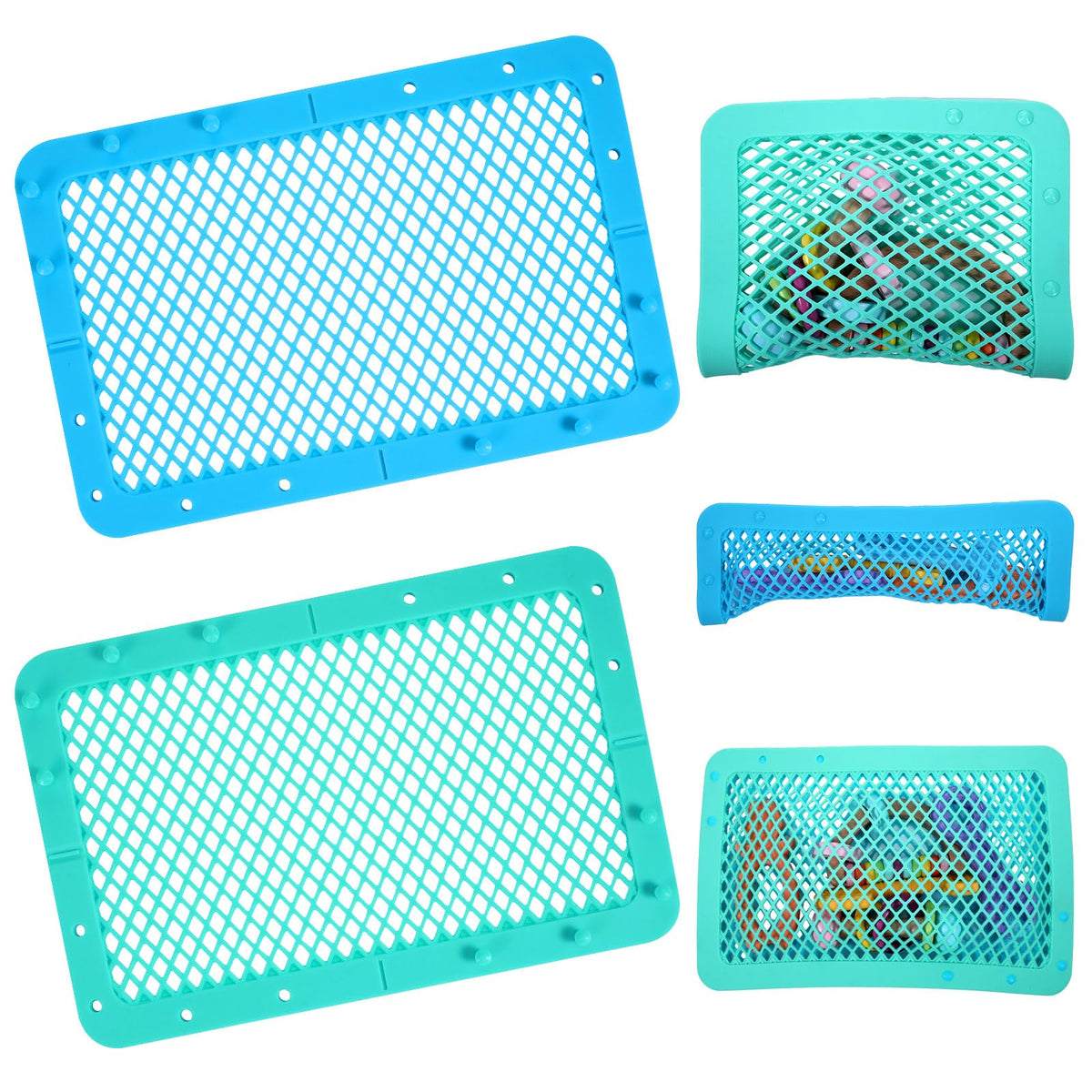 Maxcheck Silicone Dishwasher Bag 11.8" x 7.9" Large Dishwasher Holder for Baby Bottles Storage Bag for Small Items Bottle Nipples Breast Pump Accessories Pacifier Toy Parts, Blue, Green