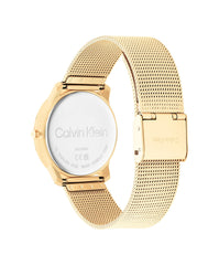 Calvin Klein CK ICONIC Unisex Watch, Analog - Champagne Gold / White