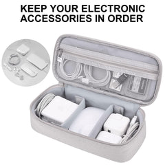 ikeoat Portable Electronic Accessories Bag Organizer, Travel Gadgets Storage Case Cable Organizer Pouch Compatible for Charger USB Cables SD Memory Cards Earphone Flash Hard Drive Phone Power Bank, M