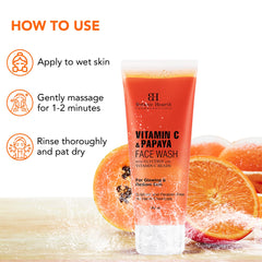 Botanic Hearth Vitamin C & Papaya Cleanser Face Wash | Brightening Face Wash with Vitamin C Beads | For Glowing & Radiant Skin | For Women & Men | Sulphate & Paraben Free | 100ml