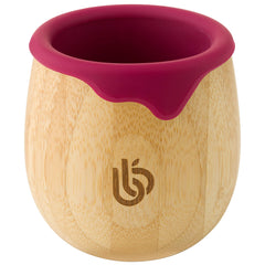 bamboo bamboo Baby and Toddler Sippy Cup - 5 Oz Eco-Friendly Dinky Cup with Cute Silicone Drip Rim for Teeth and Gum Protection - Ideal Toddler Transition Cup (Cherry)