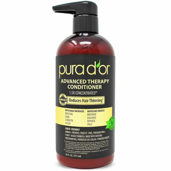 PURA D'OR Advanced Therapy Conditioner (16oz) For Increased Moisture, Strength, Volume & Texture, No Sulfates, Contains Argan Oil & Biotin, All Hair Types, Men & Women