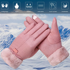 Winter Gloves for Women, Warm Touchscreen Glove Windproof Elastic Texting Gloves, Soft Lining Gloves for Ladies Sports Driving - Pink