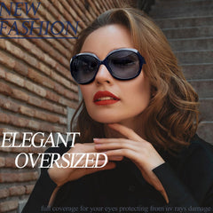 Joopin Polarized Sunglasses for Women, Ladies Big Frame Polarized Eyewear UV400 Protection Driving Fishing - Blue/Gradient Blue