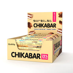 Chikalab ChikaBAR Protein Bar – Tiramisu Flavour – High Protein, No Added Sugar, No Palm Oil, Dairy-Free, High Fiber – 60g (Pack of 12)