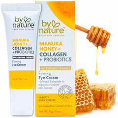 By Nature Eye Cream - Manuka Honey, Collagen, and Probiotics - Hydrating Under Eye Cream for Dark Circles - .5oz