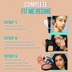 Maybelline New York Ultimate Powder Foundation For All Skin Types, Full Matte Coverage, Spf44, 24H Oil Control, Fit Me,Shade 310, 9G, Pack Of 1