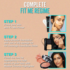 Maybelline New York Ultimate Powder Foundation For All Skin Types, Full Matte Coverage, Spf44, 24H Oil Control, Fit Me,Shade 310, 9G, Pack Of 1