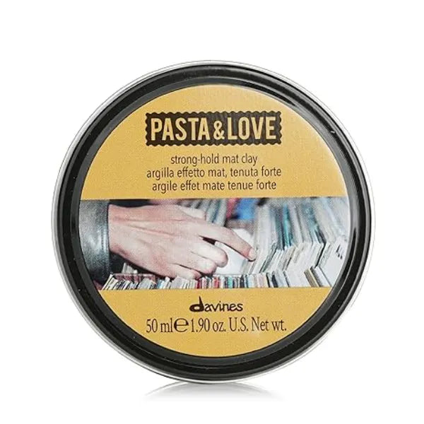 Davines Pasta & Love Styling Clay, Strong Hold Matte Clay Adds Structure, Volume & Dry Texture Long Lasting Definition without Shine for Messy Looks, 1.69 Fl Oz