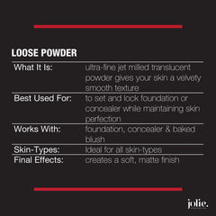 Jolie Loose Translucent Face Powder - Ultra Fine, Silky Makeup Setting Powder (Nude 01A)