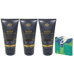 Bath & Body Works The Men's Collection Noir 3 Ultimate Hydration Body Creams with an Aloe Vera Sample Soap