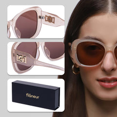 Flaneur Stylish Polarized Sunglasses for Women & Men Square-Frame - UV Protection, Lightweight, Scratch-Resistant, Trendy Eyewear & Accessories for Ladies UV400