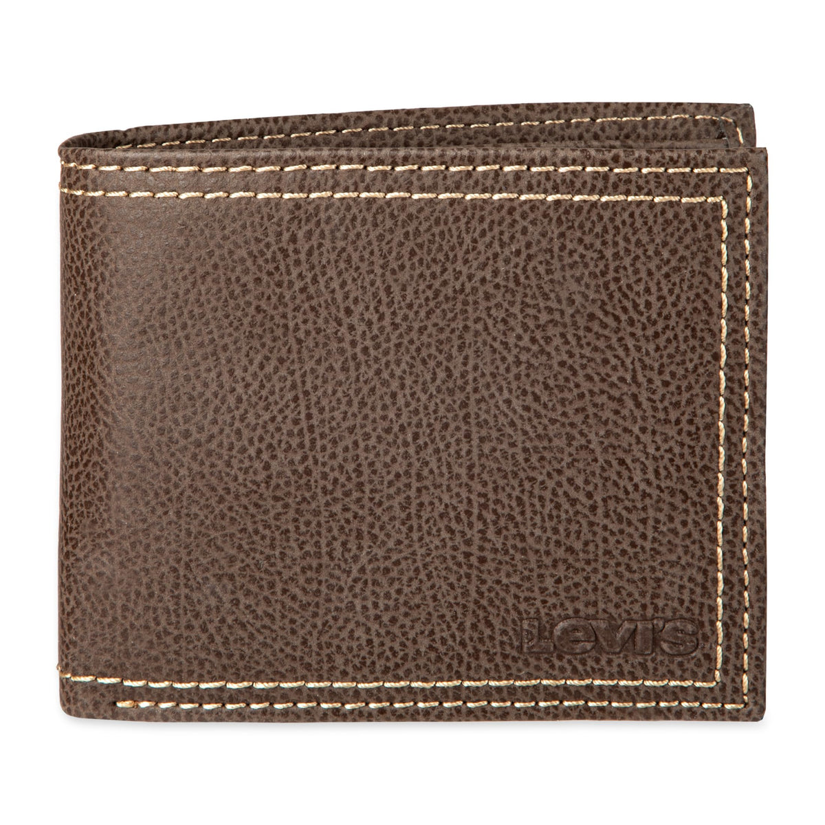 Levi's Men's RFID Extra Capacity Slim Bifold Wallet with Multiple Card Slots - Brown