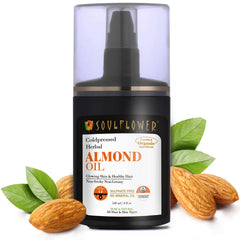 Soulflower Herbal Almond Oil (Badam Tail) Rich in Vitamin E for Healthy Hair, Skin, Face,Under Eye & Baby Massage - Pure, Natural & Coldpressed